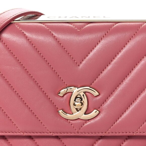 Chanel Lambskin Chevron Quilted Medium Trendy CC Flap Top Handel Shoulder Bag - Picture 5 of 13